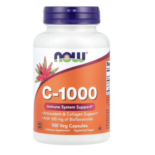 NOW Foods Vitamin C-1000 With Bioflavonoids Vitaminas C-1000 su bioflavonodais 100 kapsulių