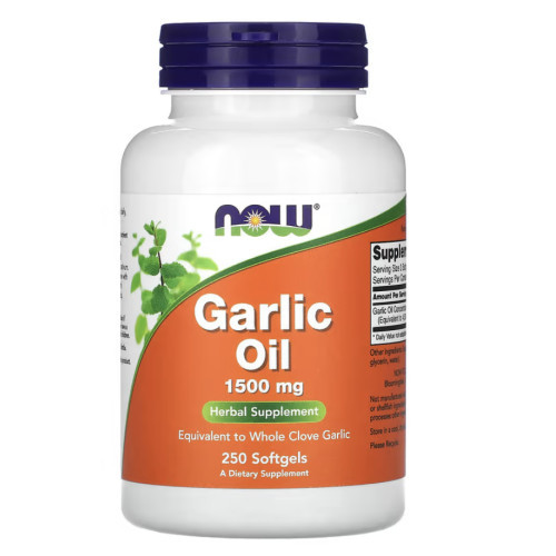 NOW Foods Garlic Oil 1500 mg Česnakų aliejus 250 kapsulių