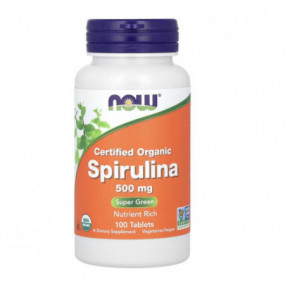 NOW Foods Organic Spirulina 500mg Spirulina 100 tab.