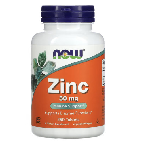 NOW Foods Zinc Gluconate 50mg 250 Cinkas 250 tablečių