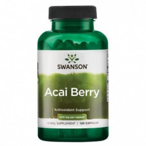 SWANSON Acai Berry Antioxidant Support 500mg Acai uogų ekstraktas 120 kapsulių