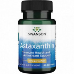 SWANSON Astaxanthin Immune Health and Antioxidant Support 4mg Natūralus astaksantinas 60 kapsulių