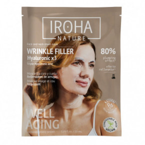 IROHA Tissue Face & Neck Mask Triple HA Veido ir kaklo kaukė su hialurono rūgštimi 23ml