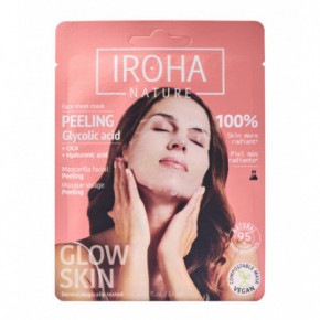 IROHA Tissue Face Mask With Glycolic Acid & Centella Veido kaukė su glikolio rūgštimi ir Azijine centele 23ml