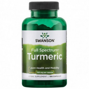 SWANSON Full Spectrum Turmeric Joint Health and Mobility 720mg Ciberžolė 100 kapsulių