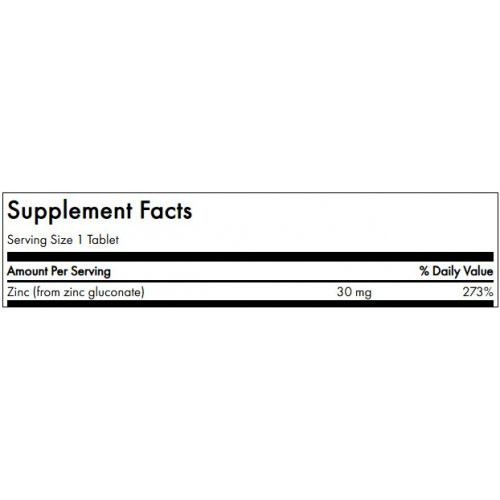 SWANSON Zinc Gluconate Immune Health 30mg Cinkas 250 kapsulių