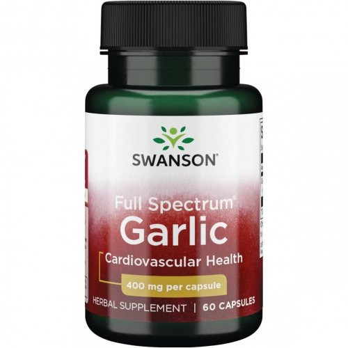 SWANSON Full Spectrum Garlic Cardiovascular Health 400mg Česnakas 60 kapsulių