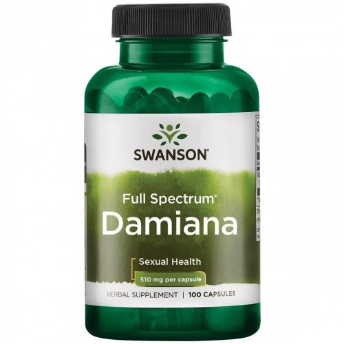 SWANSON Full Spectrum Damiana Sexual Health 510mg Damiana lapai 100 kapsulių