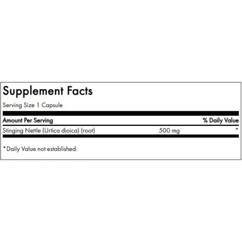 SWANSON Stinging Nettle Root Prostate and Ulinary Trach Health 500mg Didžioji dilgelė 100 kapsulių