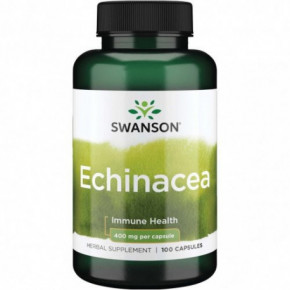 SWANSON Echinacea Immune Health 400mg Ežiuolė 100 kapsulių
