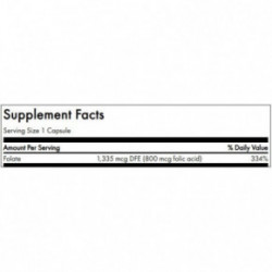 SWANSON Folic Acid Cardiovascular and Prenatal Health 800mcg Folio rūgštis (foliatai) 250 kapsulių