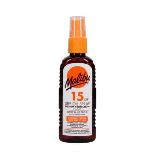 Malibu Dry Oil Spray SPF15 Apsauginis įdegio sausas aliejus 200ml