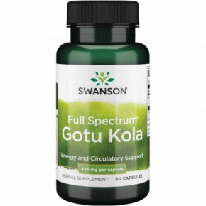 SWANSON Full Spectrum Gotu Kola Energy and Circulatory Support 435mg Energijos ir kraujotakos palaikymui 60 kapsulių