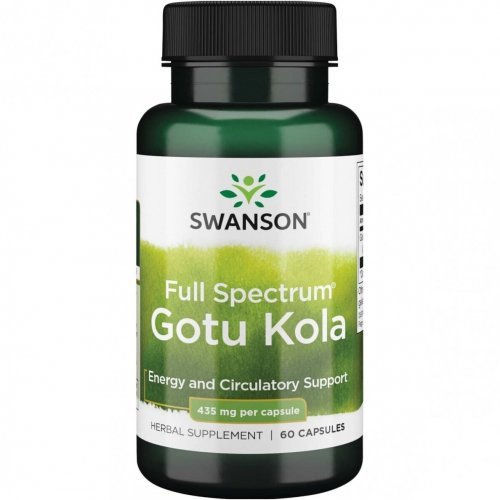 SWANSON Full Spectrum Gotu Kola Energy and Circulatory Support 435mg Energijos ir kraujotakos palaikymui 60 kapsulių