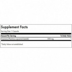 SWANSON Full Spectrum Guarana Energy Support 500mg Energijos palaikymui 100 kapsulių