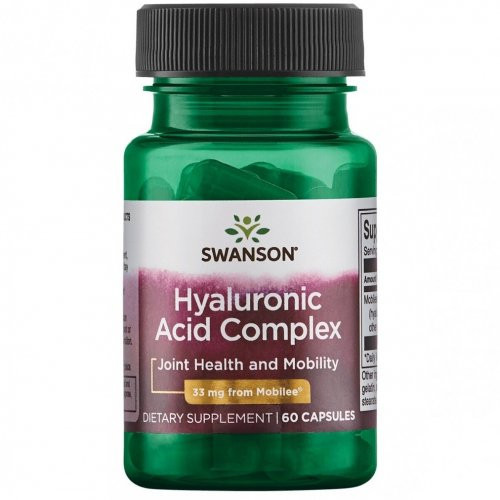 SWANSON Hyaluronic Acid Complex Joint Health nd Mobility 33mg Hialurono ir kalogenas kompleksas 60 kapsulių
