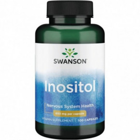 SWANSON Inositol Nervous System Health 650mg Inozitolis 100 kapsulių