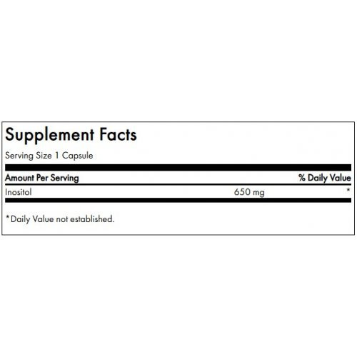 SWANSON Inositol Nervous System Health 650mg Inozitolis 100 kapsulių