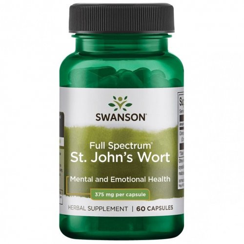 SWANSON Full Spectrum St. John's Wort Mental and Emotional Health 375mg Jonažolė 60 kapsulių