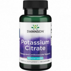 SWANSON Potassium Citrate Energy and Cardiovascular Support 99mg Kalis 120 kapsulių