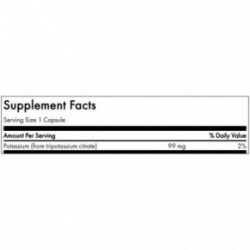 SWANSON Potassium Citrate Energy and Cardiovascular Support 99mg Kalis 120 kapsulių