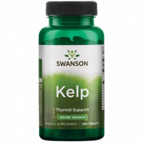 SWANSON Kelp Tyroid Support Iodine Source Natūralus jodas 250 tablečių
