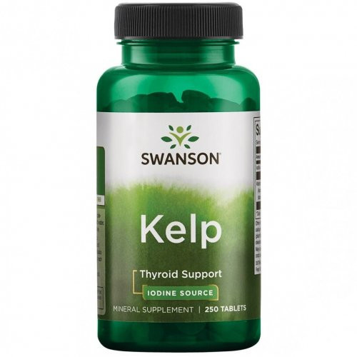 SWANSON Kelp Tyroid Support Iodine Source Natūralus jodas 250 tablečių
