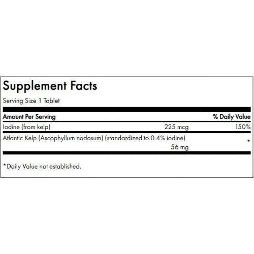 SWANSON Kelp Tyroid Support Iodine Source Natūralus jodas 250 tablečių