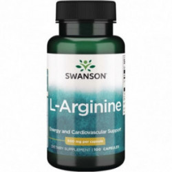SWANSON L-Arginine Energy and Cardiovascular Support 500mg L-Argininas 100 kapsulių