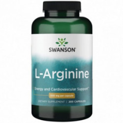 SWANSON L-Arginine Energy and Cardiovascular Support 500mg L-Argininas 100 kapsulių