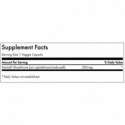 SWANSON Reduced L-Glutathione Double Strength Antioxidant and Immune Support 200mg L-Glutationas redukuotas 60 kapsulių