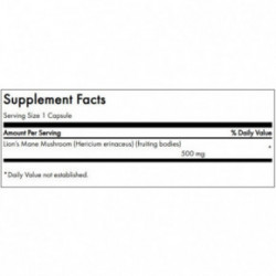 SWANSON Full Spectrum Lion's Mane Mushroom Memory and Brain Health 500mg Liūto karčiai 60 kapsulių