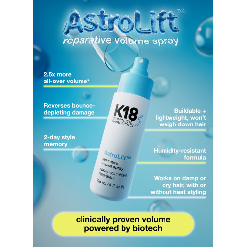 K18 AstroLift Reparative Volume Spray Atkuriamasis apimties suteikiantis purškalas 118ml