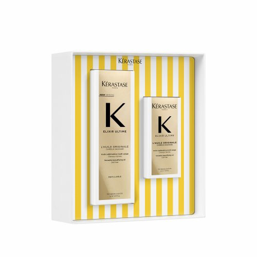 Kérastase Elixir Ultime L'Huile Gift Set Žvilgesio suteikiantis plaukų aliejų rinkinys visų tipų plaukams 75ml+30ml