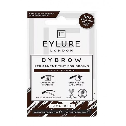 Eylure Dybrow Permanent Tint For Brows Kit Antakių dažymo rinkinys Dark Brown