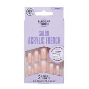 Elegant Touch Touch Acrylic French Coffin Priklijuojami nagai 24vnt