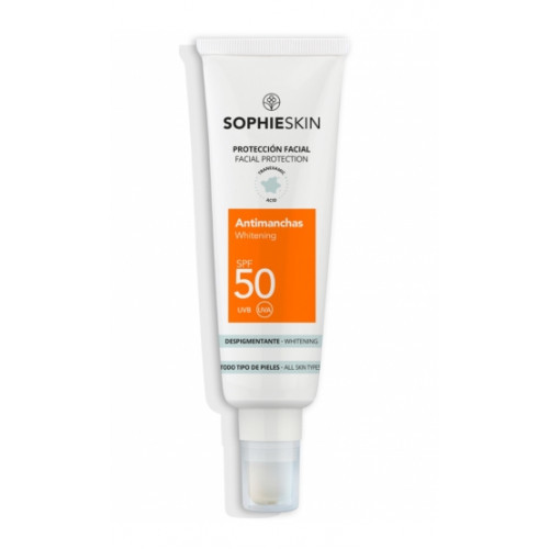 Sophie Skin Sun Protection Whitening Face Cream Pigmentines dėmes mažinantis veido kremas su SPF50 apsauga 50ml