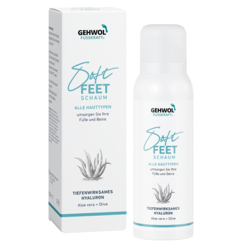 Gehwol Soft Feet Foam Drėkinančios putos pėdoms su alaviju, alyvuogių aliejumi ir hialiurono rūgštimi 125ml