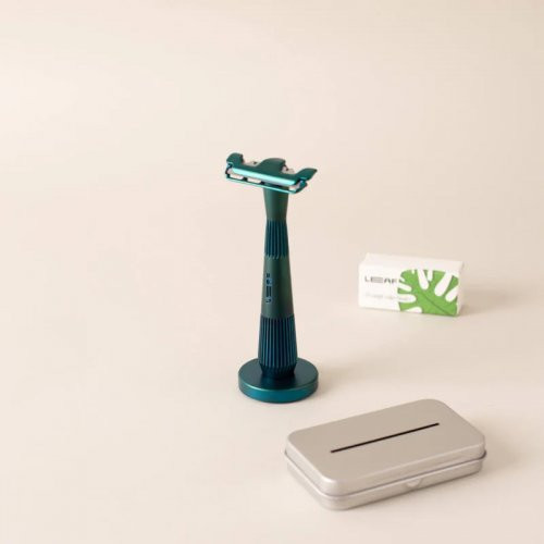 Leaf Shave Twig Single Edge Kit Rinkinys su vienašmeniu skustuvu Chrome