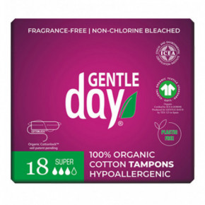 Gentle Day Super Organic Cotton Tampons Tamponai organinės medvilnės 18 vnt