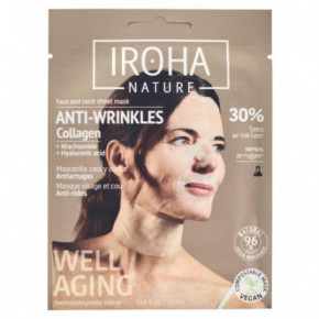 IROHA Face and Neck Mask Collagen Odos senėjimą stabdanti veido ir kaklo kaukė 30ml