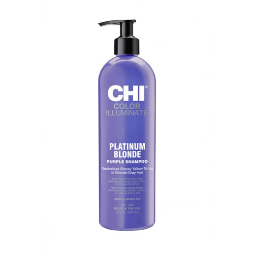 CHI Ionic Color Illuminate Platinum Blonde Shampoo Spalvos atgaivinimo šampūnas 355ml