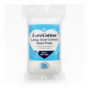 Love Cotton Large Oval Cotton Wool Pads Dideli vatos diskeliai 40vnt.