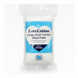 Love Cotton Large Oval Cotton Wool Pads Dideli vatos diskeliai 40vnt.
