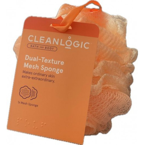 Cleanlogic Bath & Body Dual-Texture Mesh Sponge Kūno kempinė Green
