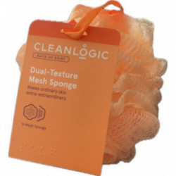 Cleanlogic Bath & Body Dual-Texture Mesh Sponge Kūno kempinė Green