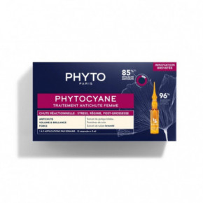 Phyto Phytocyane Anti Hair Loss Treatment For Women Ampullid reaktiivse juuste väljalangemise vastu naistel 12x5ml