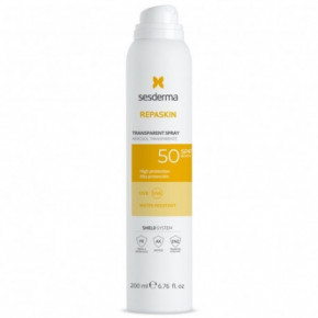 Sesderma Repaskin Transparent Spray SPF50 Saules aizsargsprejs ķermenim 200ml