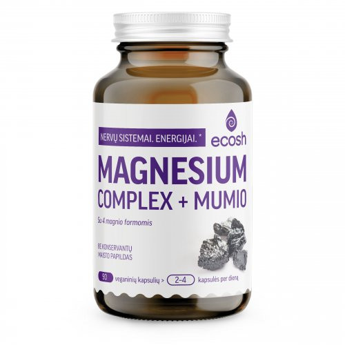Ecosh Magnesium complex + Mumio Magnio kompleksas su mumijumi 90 kapsulių