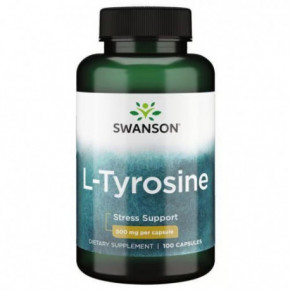 SWANSON L-Tyrosine 500mg Stress Support Toidulisand L-Türosiin 100 kapsulit